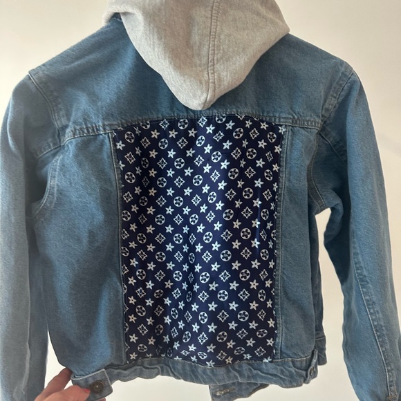LV styled handmade jean jacket - Picture 2 of 4